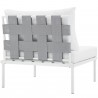 Modway Harmony Armless Outdoor Patio Aluminum Chair in White White - Back Side Angle