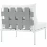 Modway Harmony Armless Outdoor Patio Aluminum Chair in White White - Back Side Angle - Modway Harmony Armless Outdoor Patio Aluminum Chair in White White - Back Side Angle