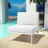 Modway Harmony Armless Outdoor Patio Aluminum Chair in White White - Lifestyle - Modway Harmony Armless Outdoor Patio Aluminum Chair in White White - Lifestyle