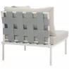 Modway Harmony Outdoor Patio Aluminum Corner Sofa in White Beige - Back Side Angle - Modway Harmony Outdoor Patio Aluminum Corner Sofa in White Beige - Back Side Angle