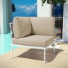 Modway Harmony Outdoor Patio Aluminum Corner Sofa in White Beige - Lifestyle