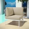 Modway Harmony Outdoor Patio Aluminum Corner Sofa in White Beige - Lifestyle - Modway Harmony Outdoor Patio Aluminum Corner Sofa in White Beige - Lifestyle