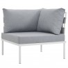 Modway Harmony Outdoor Patio Aluminum Corner Sofa in White Gray - Front Side Angle