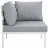 Modway Harmony Outdoor Patio Aluminum Corner Sofa in White Gray - Side Angle