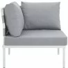 Modway Harmony Outdoor Patio Aluminum Corner Sofa in White Gray - Side Angle - Modway Harmony Outdoor Patio Aluminum Corner Sofa in White Gray - Side Angle