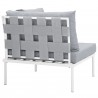 Modway Harmony Outdoor Patio Aluminum Corner Sofa in White Gray - Back Side Angle