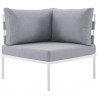 Modway Harmony Outdoor Patio Aluminum Corner Sofa in White Gray - Front Angle