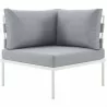 Modway Harmony Outdoor Patio Aluminum Corner Sofa in White Gray - Front Angle - Modway Harmony Outdoor Patio Aluminum Corner Sofa in White Gray - Front Angle
