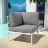Modway Harmony Outdoor Patio Aluminum Corner Sofa in White Gray - Lifestyle - Modway Harmony Outdoor Patio Aluminum Corner Sofa in White Gray - Lifestyle