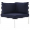 Modway Harmony Outdoor Patio Aluminum Corner Sofa in White Navy - Front Angle