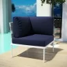 Modway Harmony Outdoor Patio Aluminum Corner Sofa in White Navy - Lifestyle - Modway Harmony Outdoor Patio Aluminum Corner Sofa in White Navy - Lifestyle