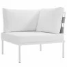 Modway Harmony Outdoor Patio Aluminum Corner Sofa in White White - Front Side Angle - Modway Harmony Outdoor Patio Aluminum Corner Sofa in White White - Front Side Angle