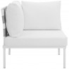 Modway Harmony Outdoor Patio Aluminum Corner Sofa in White White - Side Angle