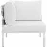 Modway Harmony Outdoor Patio Aluminum Corner Sofa in White White - Side Angle - Modway Harmony Outdoor Patio Aluminum Corner Sofa in White White - Side Angle