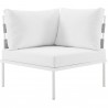 Modway Harmony Outdoor Patio Aluminum Corner Sofa in White White - Front Angle