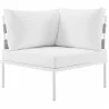 Modway Harmony Outdoor Patio Aluminum Corner Sofa in White White - Front Angle - Modway Harmony Outdoor Patio Aluminum Corner Sofa in White White - Front Angle