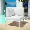 Modway Harmony Outdoor Patio Aluminum Corner Sofa in White White - Lifestyle - Modway Harmony Outdoor Patio Aluminum Corner Sofa in White White - Lifestyle