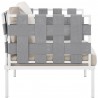 Modway Harmony Outdoor Patio Aluminum Armchair in White Beige - Side Angle