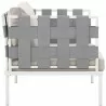 Modway Harmony Outdoor Patio Aluminum Armchair in White Beige - Side Angle - Modway Harmony Outdoor Patio Aluminum Armchair in White Beige - Side Angle