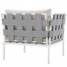 Modway Harmony Outdoor Patio Aluminum Armchair in White Beige - Back Side Angle