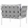 Modway Harmony Outdoor Patio Aluminum Armchair in White Gray - Back Side Angle - Modway Harmony Outdoor Patio Aluminum Armchair in White Gray - Back Side Angle