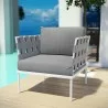 Modway Harmony Outdoor Patio Aluminum Armchair in White Gray - Lifestyle - Modway Harmony Outdoor Patio Aluminum Armchair in White Gray - Lifestyle
