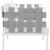 Modway Harmony Outdoor Patio Aluminum Armchair in White White - Side Angle - Modway Harmony Outdoor Patio Aluminum Armchair in White White - Side Angle