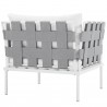 Modway Harmony Outdoor Patio Aluminum Armchair in White White - Back Side Angle
