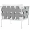Modway Harmony Outdoor Patio Aluminum Armchair in White White - Back Side Angle - Modway Harmony Outdoor Patio Aluminum Armchair in White White - Back Side Angle