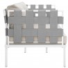 Modway Harmony Outdoor Patio Aluminum Loveseat in White Beige - Side Angle