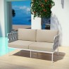 Modway Harmony Outdoor Patio Aluminum Loveseat in White Beige - Lifestyle