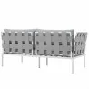 Modway Harmony Outdoor Patio Aluminum Loveseat in White Gray - Back Side Angle - Modway Harmony Outdoor Patio Aluminum Loveseat in White Gray - Back Side Angle