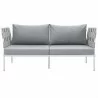 Modway Harmony Outdoor Patio Aluminum Loveseat in White Gray - Front Angle - Modway Harmony Outdoor Patio Aluminum Loveseat in White Gray - Front Angle