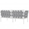 Modway Harmony Outdoor Patio Aluminum Loveseat in White White - Back Side Angle