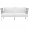 Modway Harmony Outdoor Patio Aluminum Loveseat in White White - Front Angle