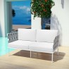 Modway Harmony Outdoor Patio Aluminum Loveseat in White White - Lifestyle