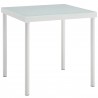 Modway Harmony Outdoor Patio Aluminum Side Table - White - Front Side Angle