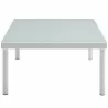 Modway Harmony Outdoor Patio Aluminum Coffee Table - White - Side Angle - Modway Harmony Outdoor Patio Aluminum Coffee Table - White - Side Angle