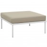 Modway Harmony Outdoor Patio Aluminum Ottoman in White Beige - Front Side Angle