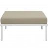 Modway Harmony Outdoor Patio Aluminum Ottoman in White Beige - Front Angle