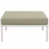 Modway Harmony Outdoor Patio Aluminum Ottoman in White Beige - Front Angle - Modway Harmony Outdoor Patio Aluminum Ottoman in White Beige - Front Angle