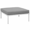 Modway Harmony Outdoor Patio Aluminum Ottoman in White Gray - Front Side Angle - Modway Harmony Outdoor Patio Aluminum Ottoman in White Gray - Front Side Angle