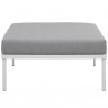 Modway Harmony Outdoor Patio Aluminum Ottoman in White Gray - Front  Angle