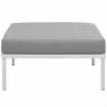 Modway Harmony Outdoor Patio Aluminum Ottoman in White Gray - Front  Angle - Modway Harmony Outdoor Patio Aluminum Ottoman in White Gray - Front  Angle