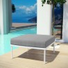 Modway Harmony Outdoor Patio Aluminum Ottoman in White Gray - Lifestyle