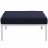 Modway Harmony Outdoor Patio Aluminum Ottoman in White Navy - Front Angle - Modway Harmony Outdoor Patio Aluminum Ottoman in White Navy - Front Angle