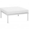 Modway Harmony Outdoor Patio Aluminum Ottoman in White White - Front Side Angle