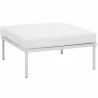 Modway Harmony Outdoor Patio Aluminum Ottoman in White White - Front Side Angle - Modway Harmony Outdoor Patio Aluminum Ottoman in White White - Front Side Angle