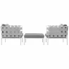 Modway Harmony 3 Piece Outdoor Patio Aluminum Sectional Sofa Set - White Gray - Set in Side Angle - Modway Harmony 3 Piece Outdoor Patio Aluminum Sectional Sofa Set - White Gray - Set in Side Angle