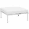 Modway Harmony 3 Piece Outdoor Patio Aluminum Sectional Sofa Set - White White - Ottoman in Front Side Angle - Modway Harmony 3 Piece Outdoor Patio Aluminum Sectional Sofa Set - White White - Ottoman in Front Side Angle